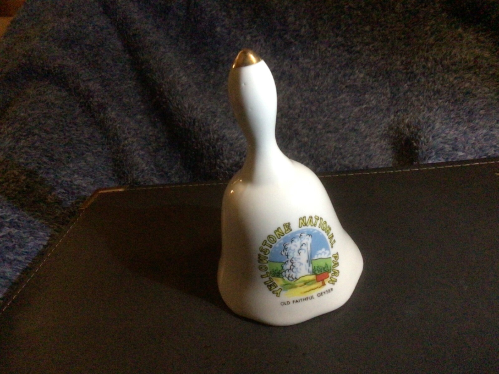 Yellowstone National Park Ceramic Dinner Bell – OLD FAITHFUL GEYSER, Vintage