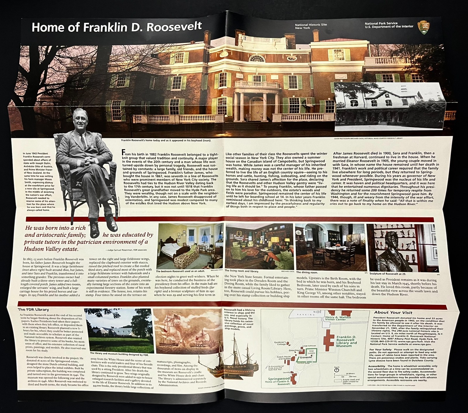 2004 Franklin Roosevelt Home National Historic Site Vintage Park Travel Brochure