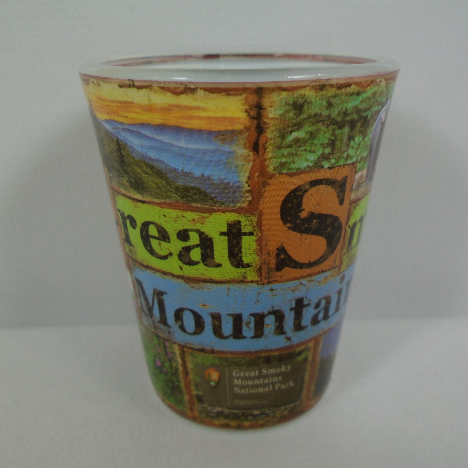 Great Smoky Mountains Every Season Souvenir Shot Glass Gatlinburg Pigeon Forge