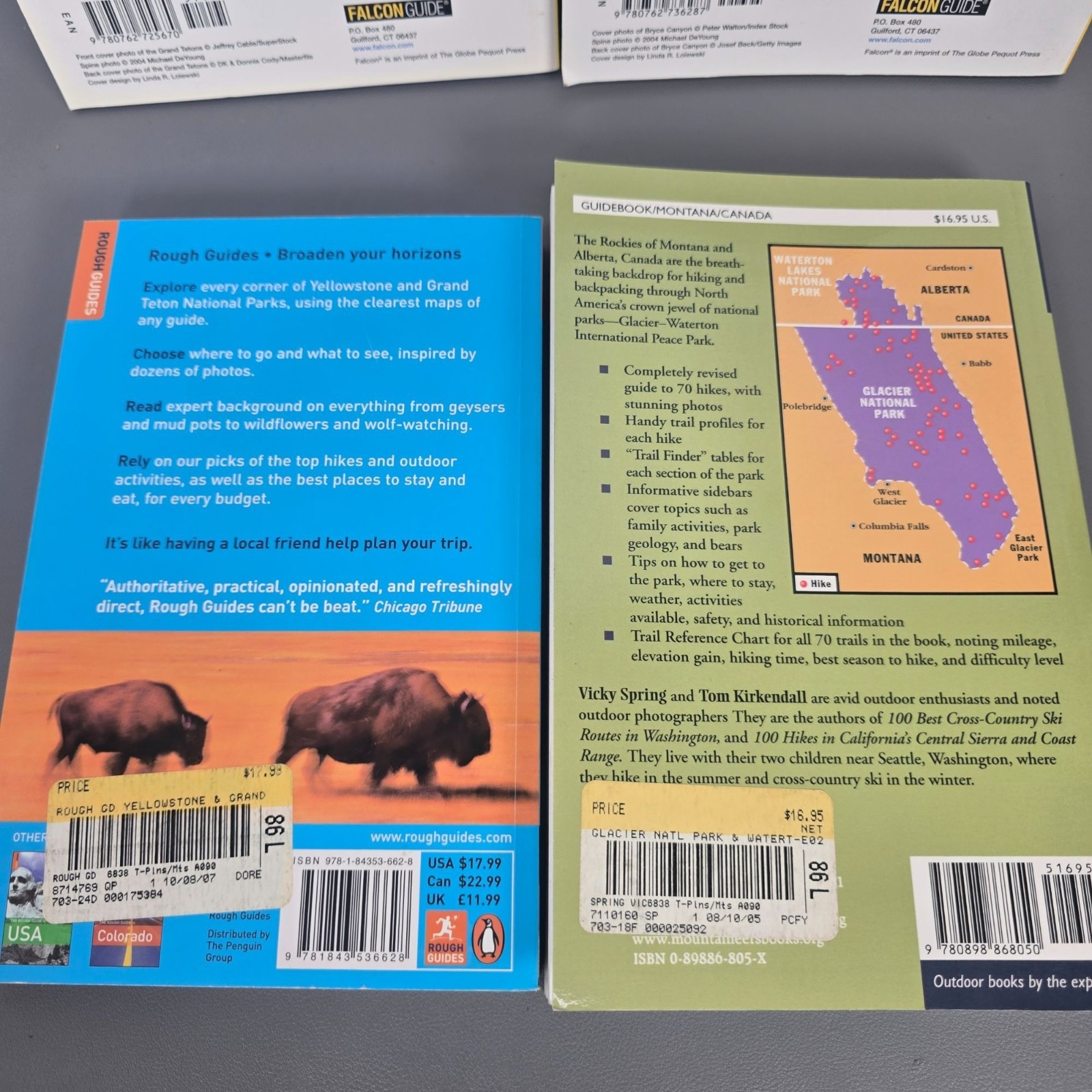 Set Of 4 National Park Hiking Guides Grand Teton Zion & Bryce Canyon Yellowstone