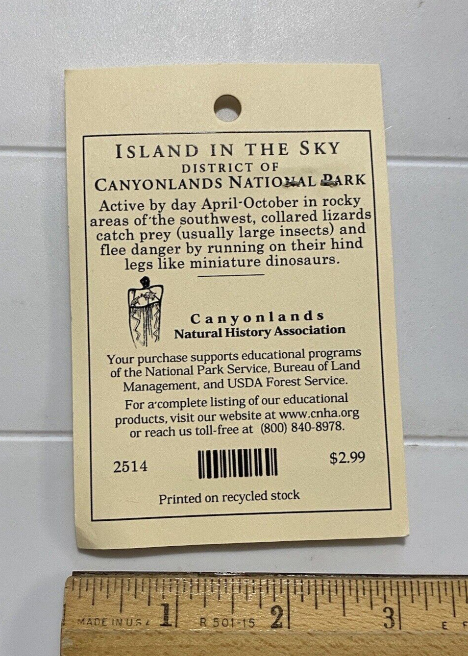 NIP Island in the Sky Canyonlands National Park Collared Lizard Souvenir Patch