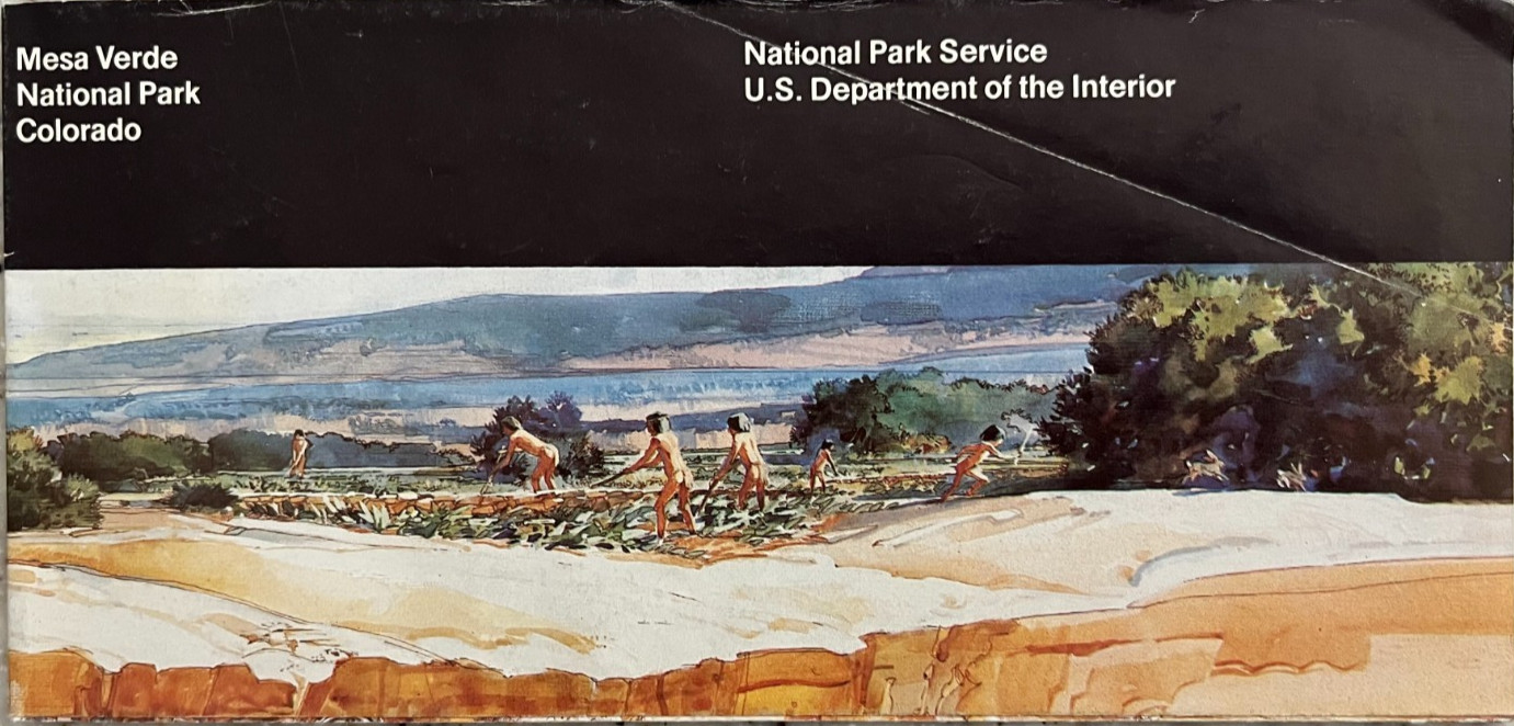 Vintage 1986 MESA VERDE NP – CO NATIONAL PARK SERVICE UNIGRID BROCHURE/MAP
