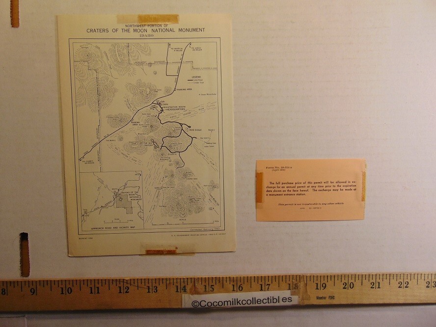 Vintage 1956 Craters of the Moon National Monument Idaho Information Guide/Pass