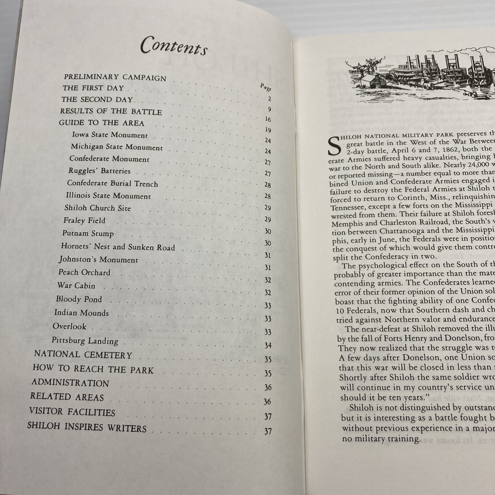 Shiloh National Military Park Tennessee Albert Dillahunty Booklet Vintage Travel