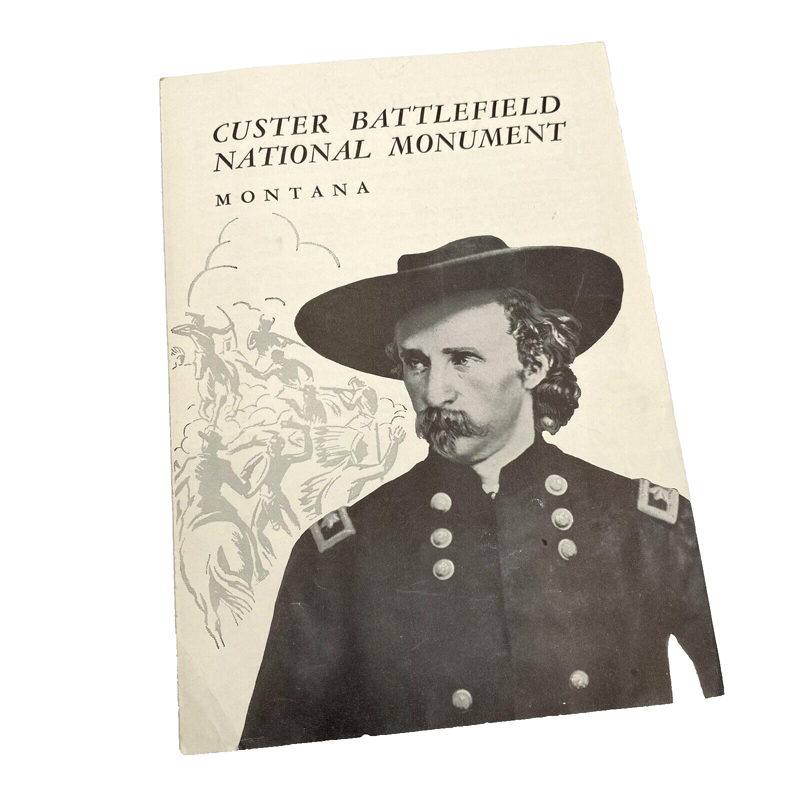 Custer Battlefield National Monument Montana Revised 1952 Tri-Fold Brochure