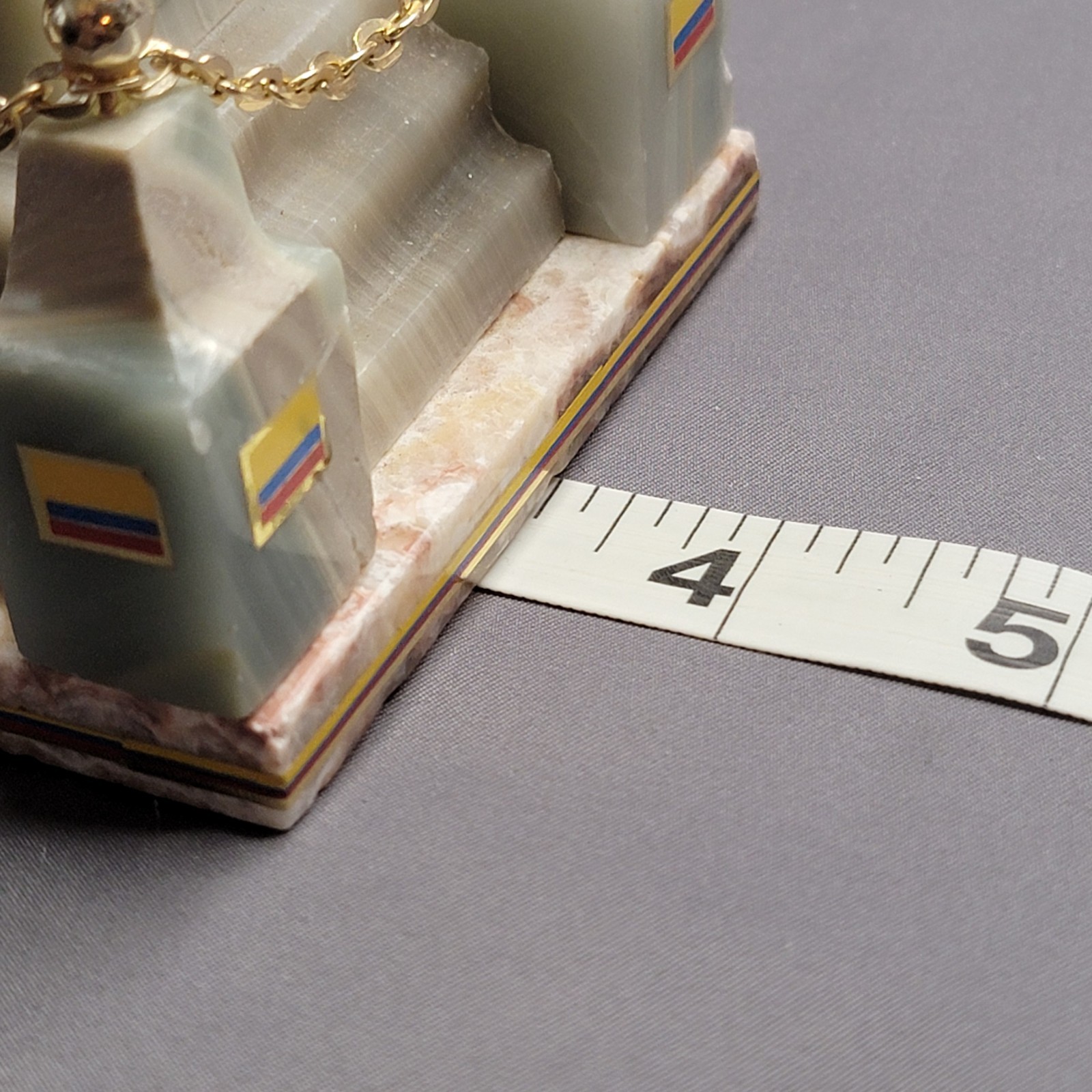 Replica Equator Monument Marble Vintage Ciudad Mitad del Mundo Ecuador, 6″ Read!