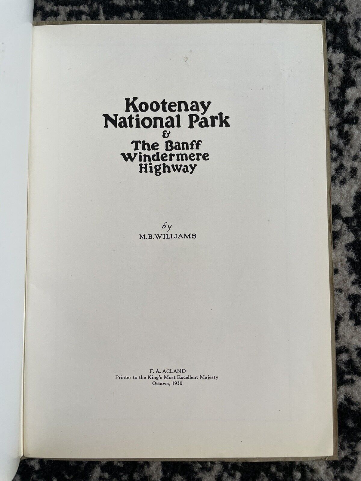 Antique 1930 Kootenay National Park Travel Guide Book Banff Canada M