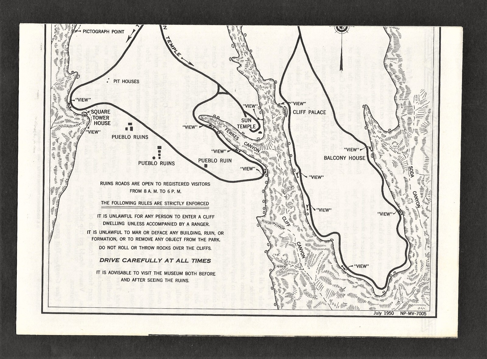 1952 Mesa Verde National Park Vistors Brochure Guide with Map