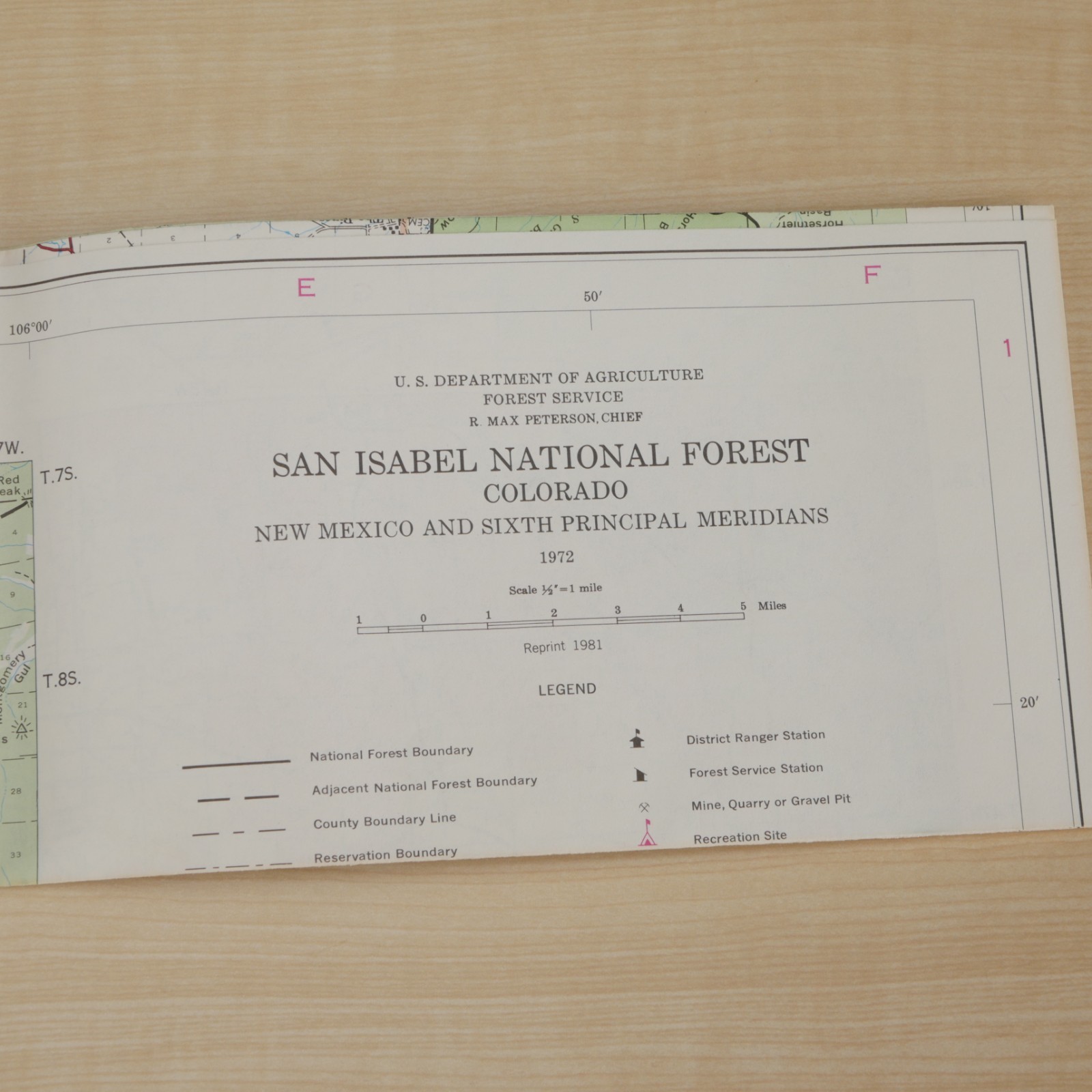 Vintage USDA 1972 San Isabel National Forest Map Colorado Forest Service
