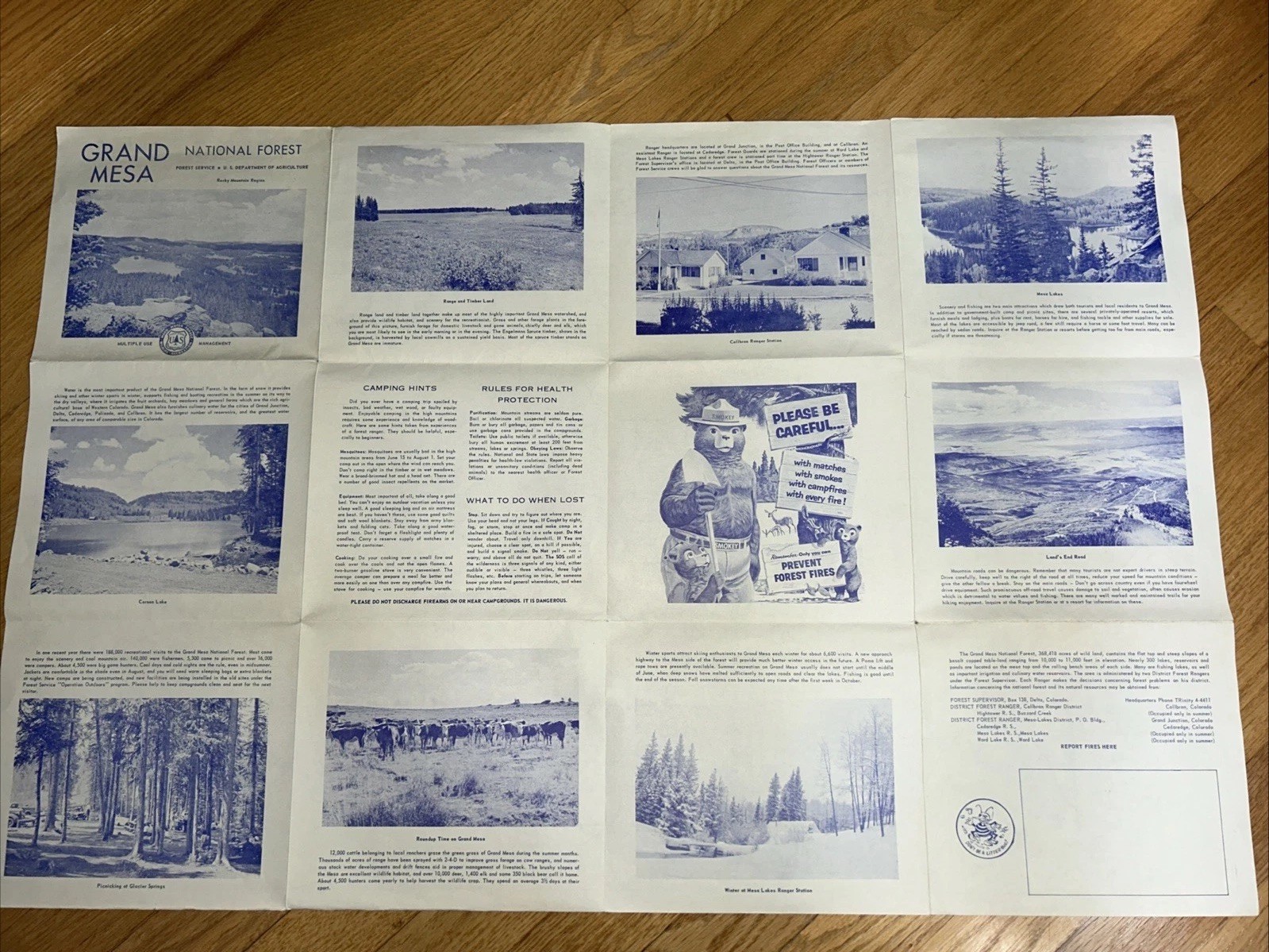 1959 GRAND MESA NATIONAL FOREST, Colorado MAP 22″ x 33″