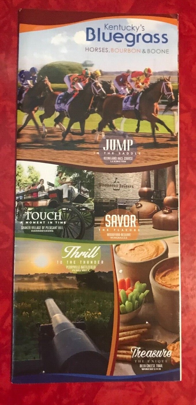 KENTUCKY BLUEGRASS, HORSES, BOURBON & BOONE 8-PAGE MAP & BROCHURE 2020’s