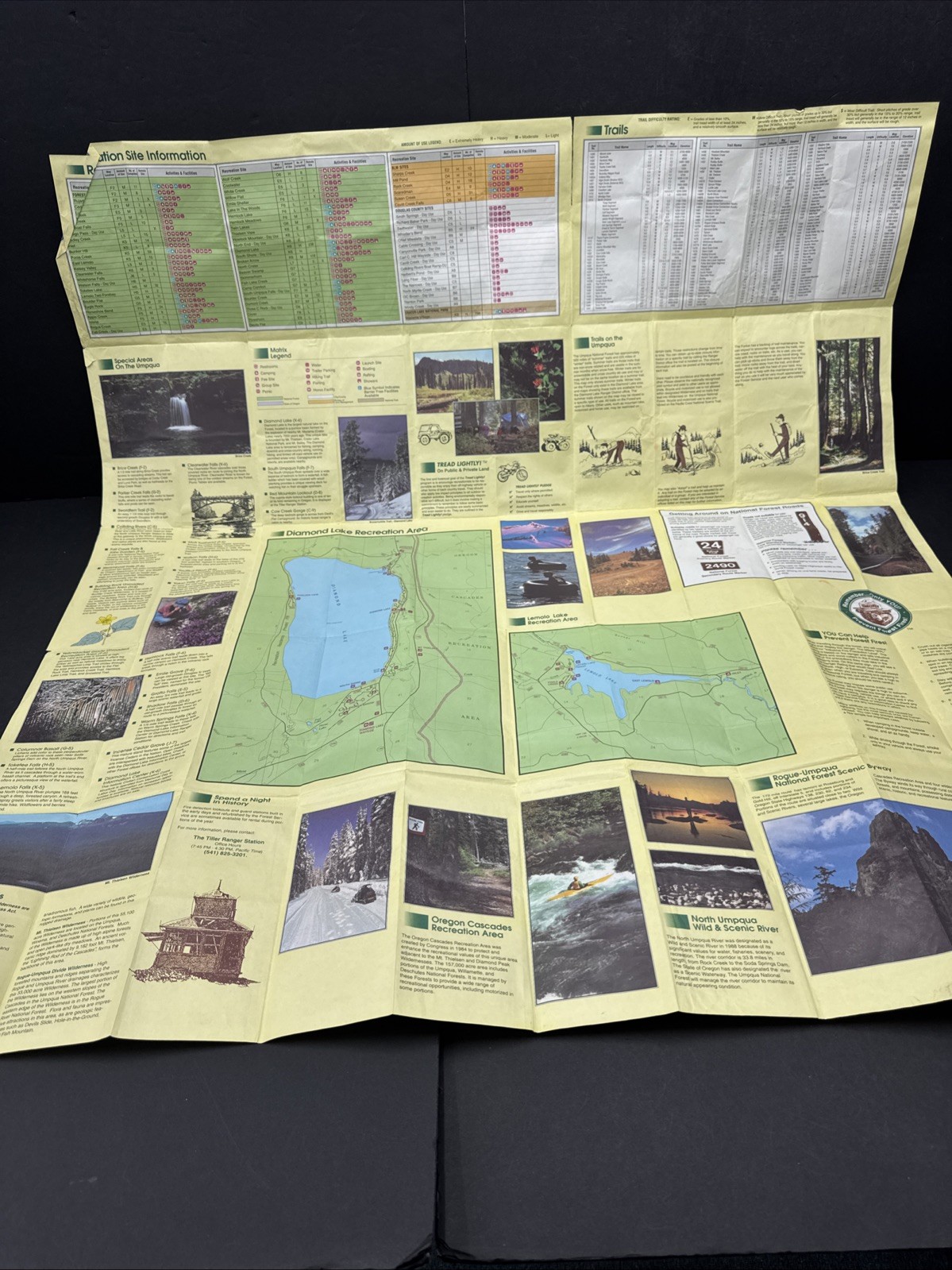 National Forest Map – Umpqua Oregon 1995 Recreation Guide