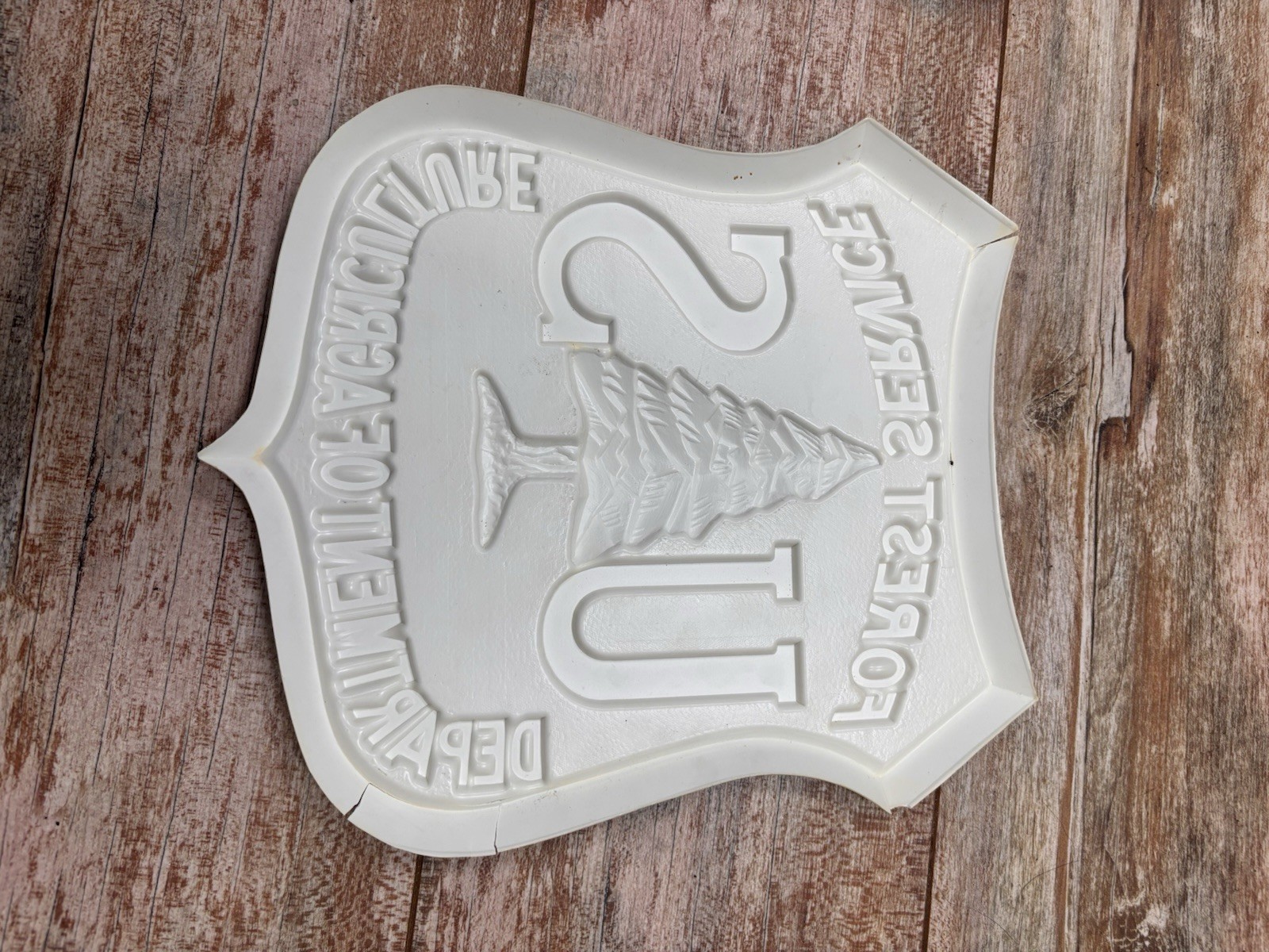 Vintage United States Forest Service Office Sign Vacuum Formed Plastic Shield
