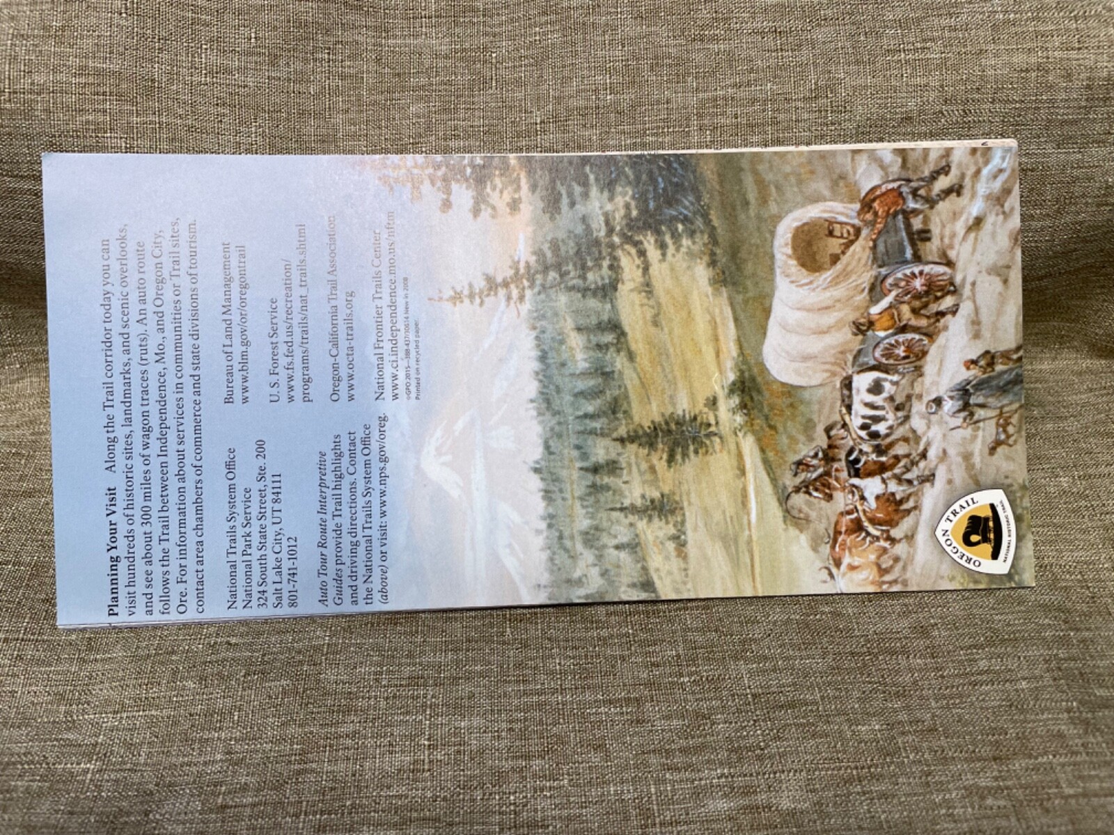 National Park Unigrid Map Oregon Trail Missouri to Oregon 2015