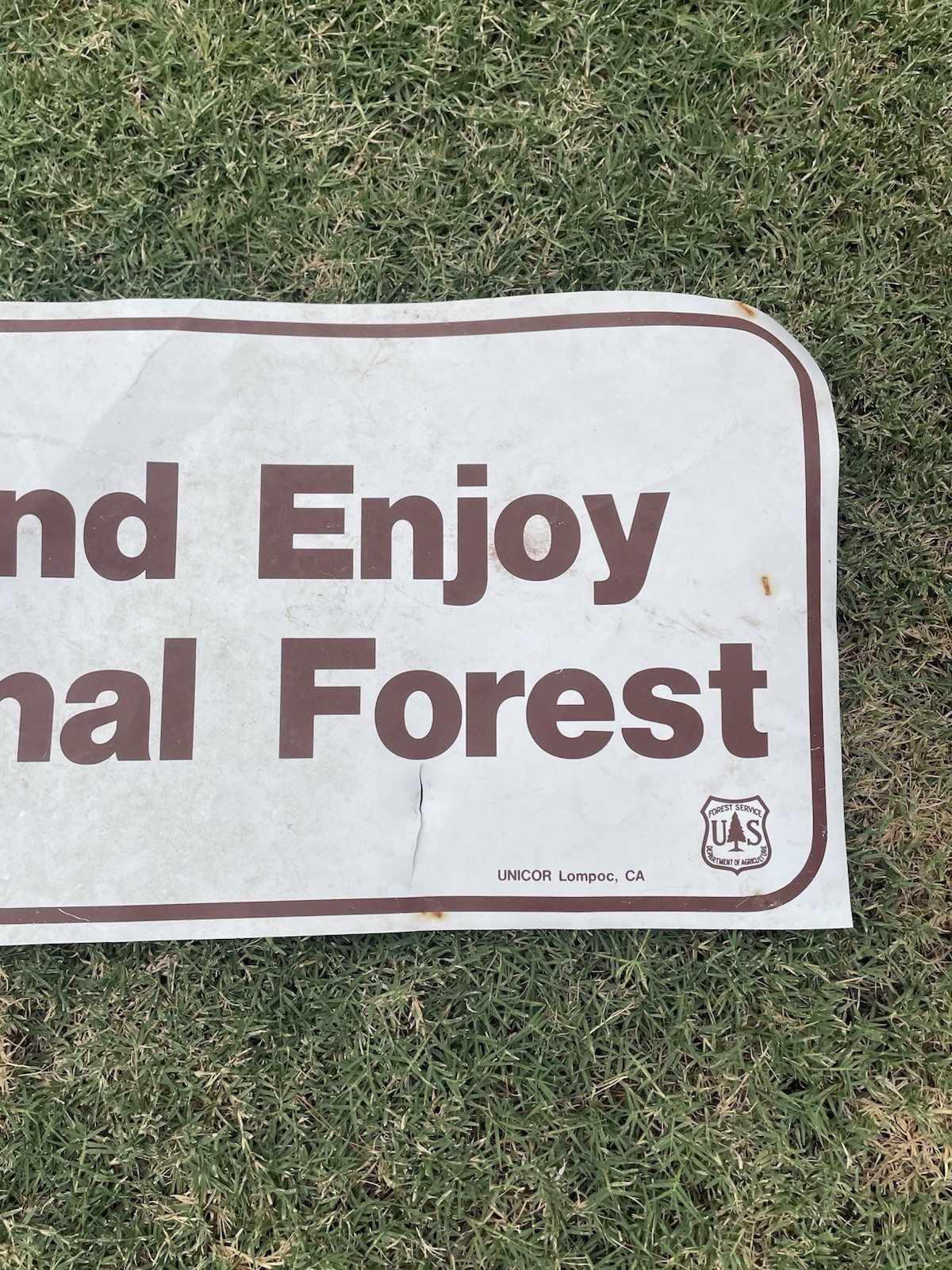 1990s National Forest Service Paper Sign protect And Enjoy Your National Forest