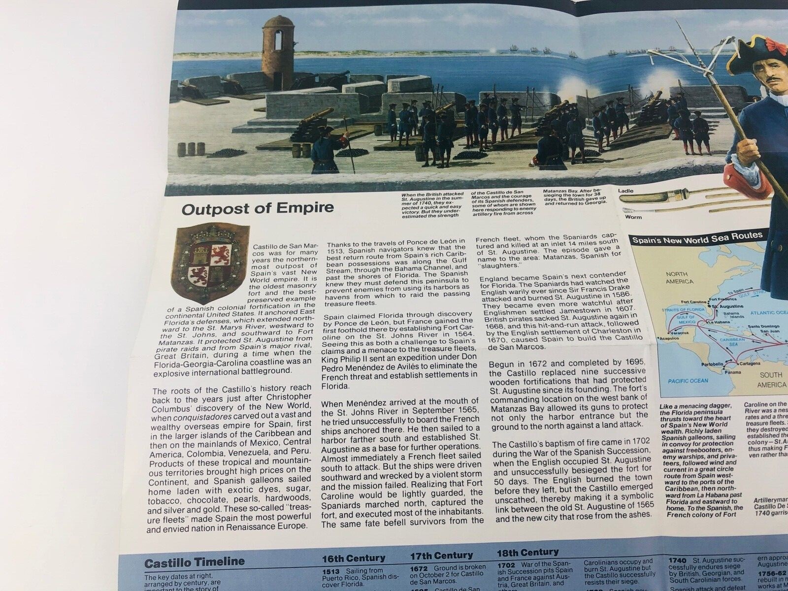 Castillo de San Marcus National Monument Florida FL Guide Brochure Map 1997