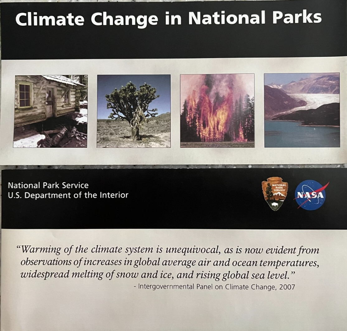 CLIMATE CHANGE in NATIONAL PARKS NATIONAL PARK SERVICE UNIGRID BROCHURE w/NASA