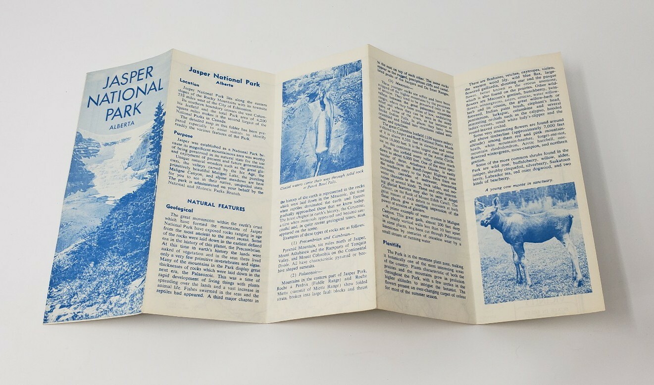 1967 Jasper National Park Vintage Brochure – Alberta Canada