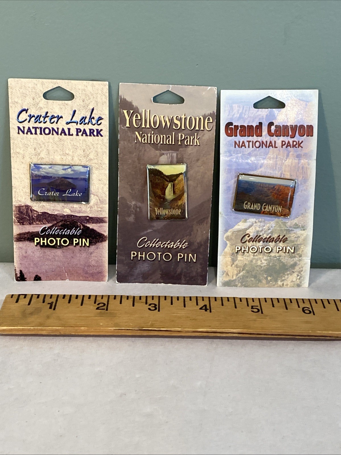 National Park Photo Lapel Pin Lot Yellowstone Crater Lake Grand Canyon, Impact