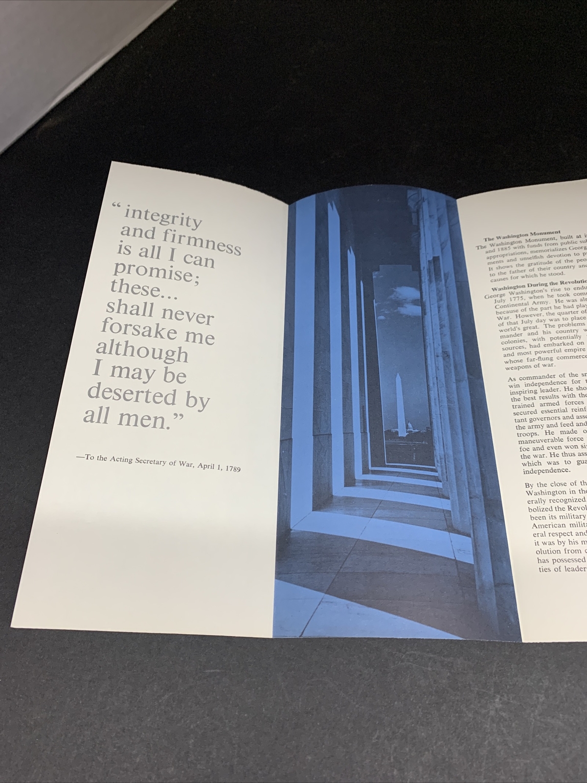 VINTAGE WASHINGTON DC, The Washington Monument BROCHURE 1969