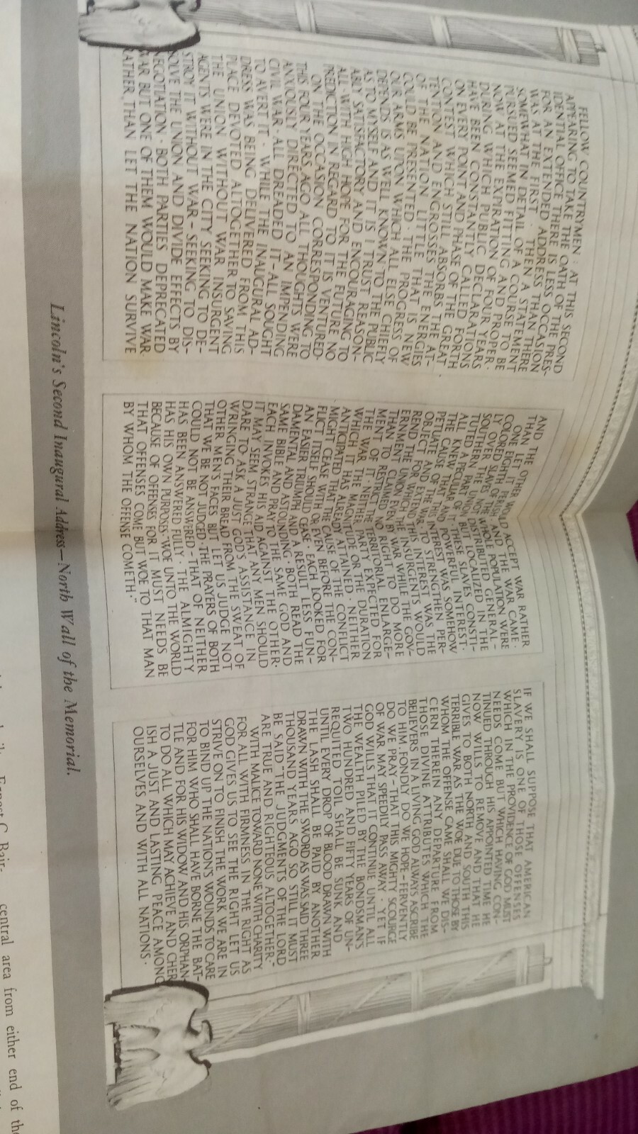 1964 Lincoln Memorial Pamphlet Department of the Interior Washington D. C.