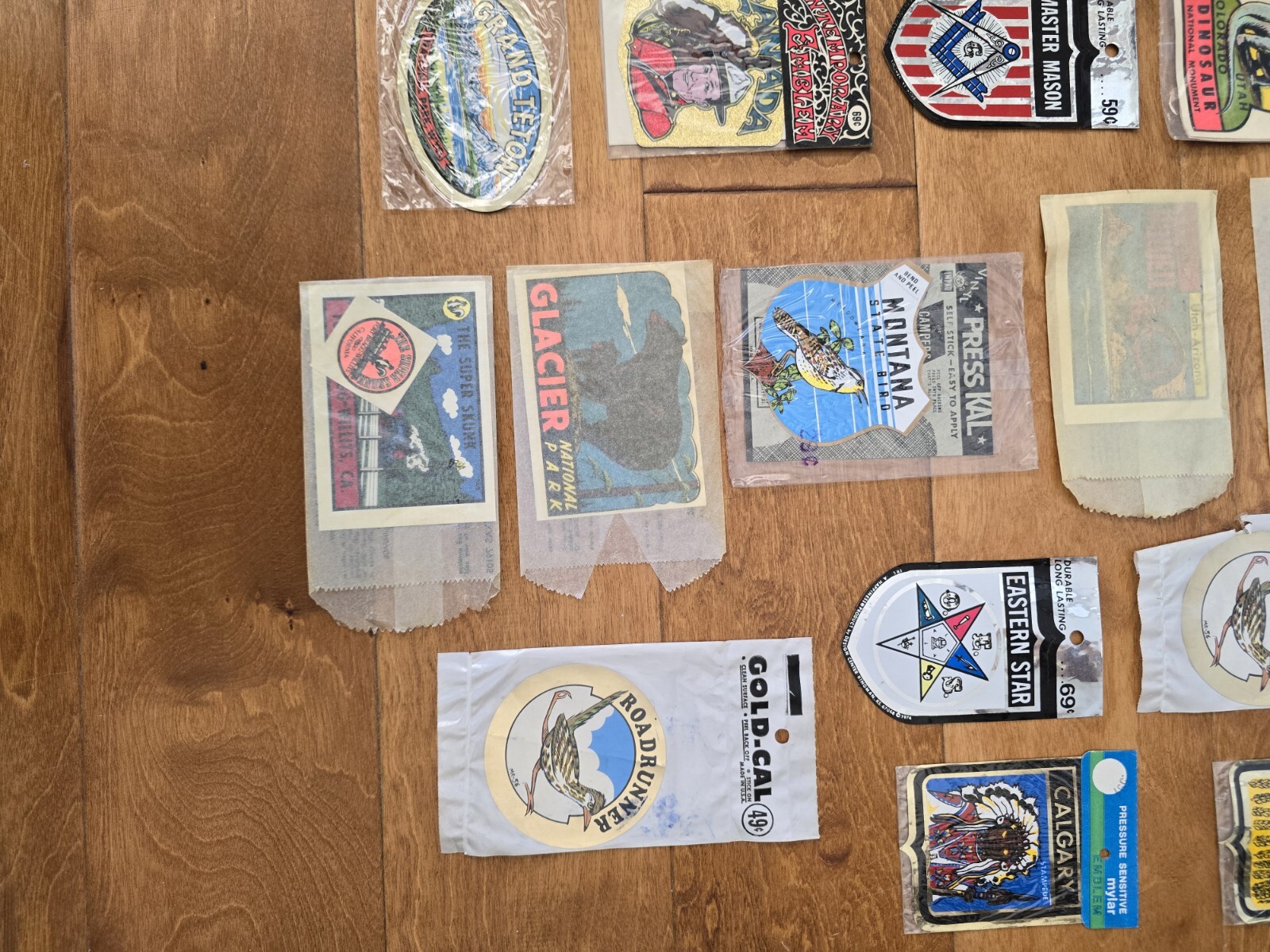Vintage ( 24 ) National Park Travel Decals Wyoming, Montana, Yellowstone & More
