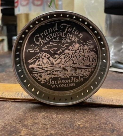 Vintage Grand Teton National Park – Jackson Hole, Wyoming Metal Souvenir Ashtray