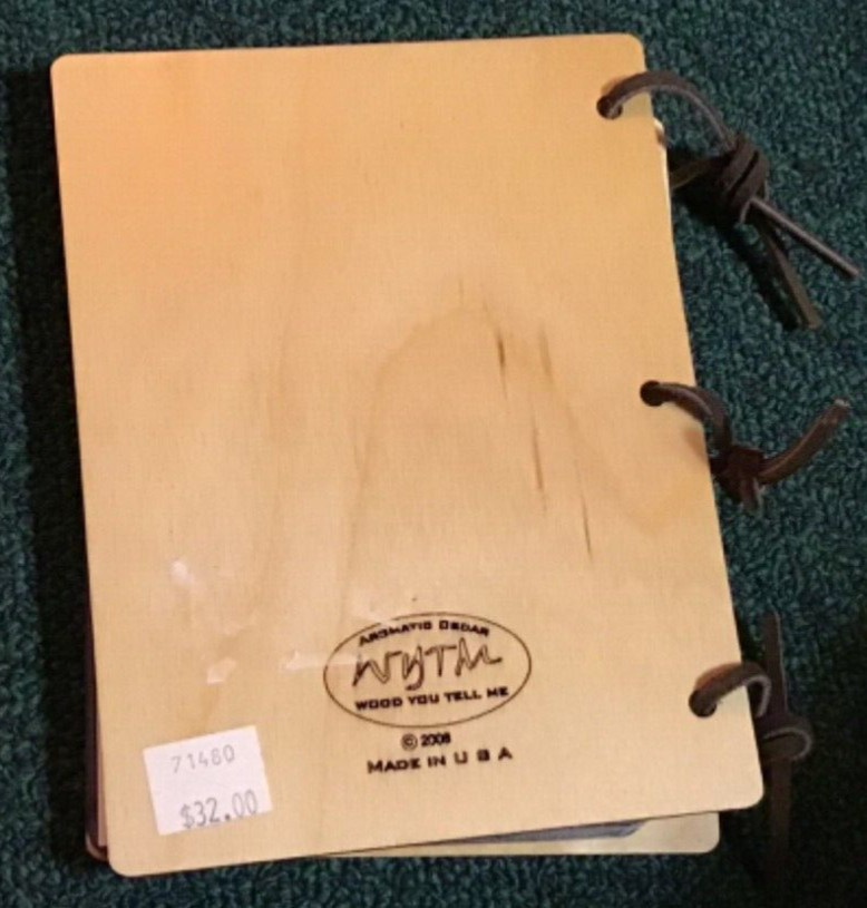 2008 Souvenir Laser Cut Wood 36 Photo Album Blank Yellowstone Park Grand Teton