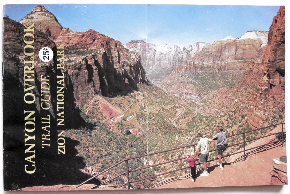 ZION NATIONAL PARK, Utah – Canyon Overlook – 1980 Trail Guide Booklet