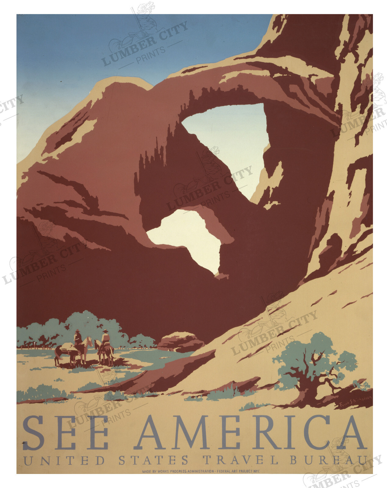 SET of FIVE US Travel Bureau Montana National Park Travel Posters 1936 – 8.5×11