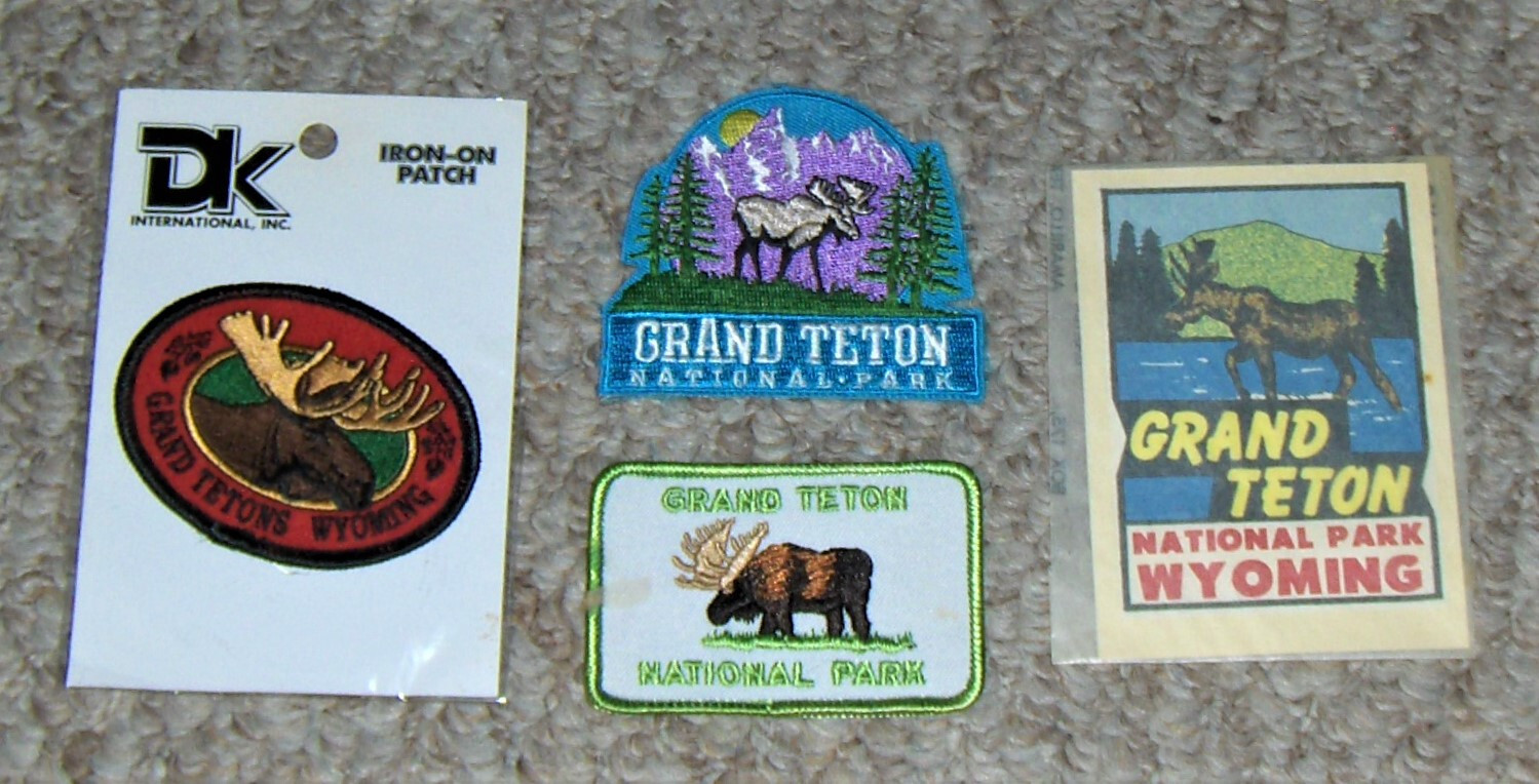 GRAND TETON National Park Wyoming WY ( 3) Patches ~ Decal ..Lot