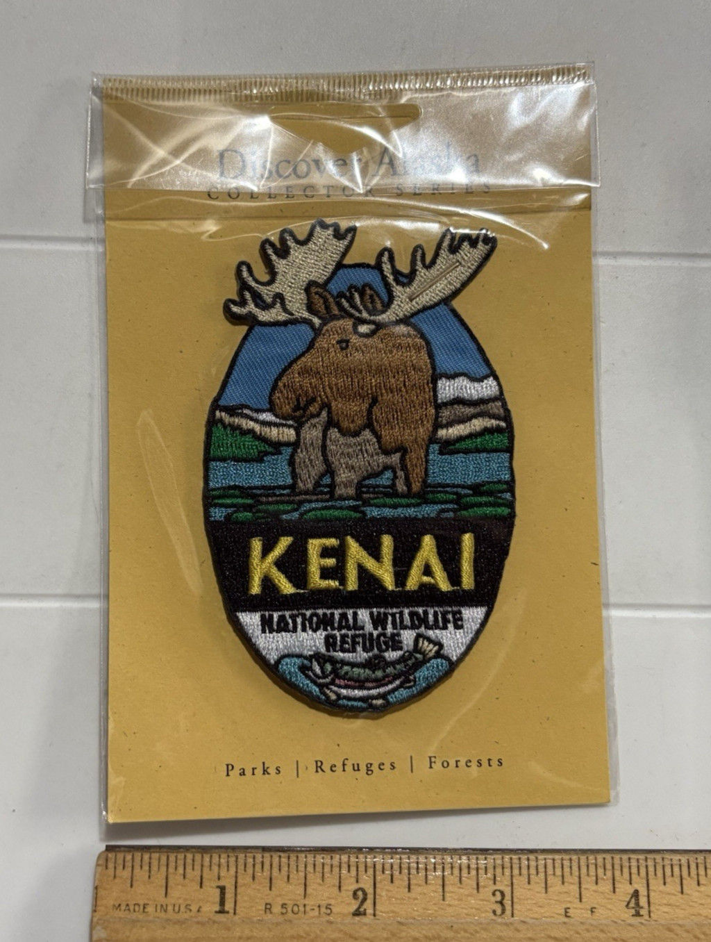 NIP Kenai National Wildlife Refuge Discover Alaska Moose Embroidered Patch Badge