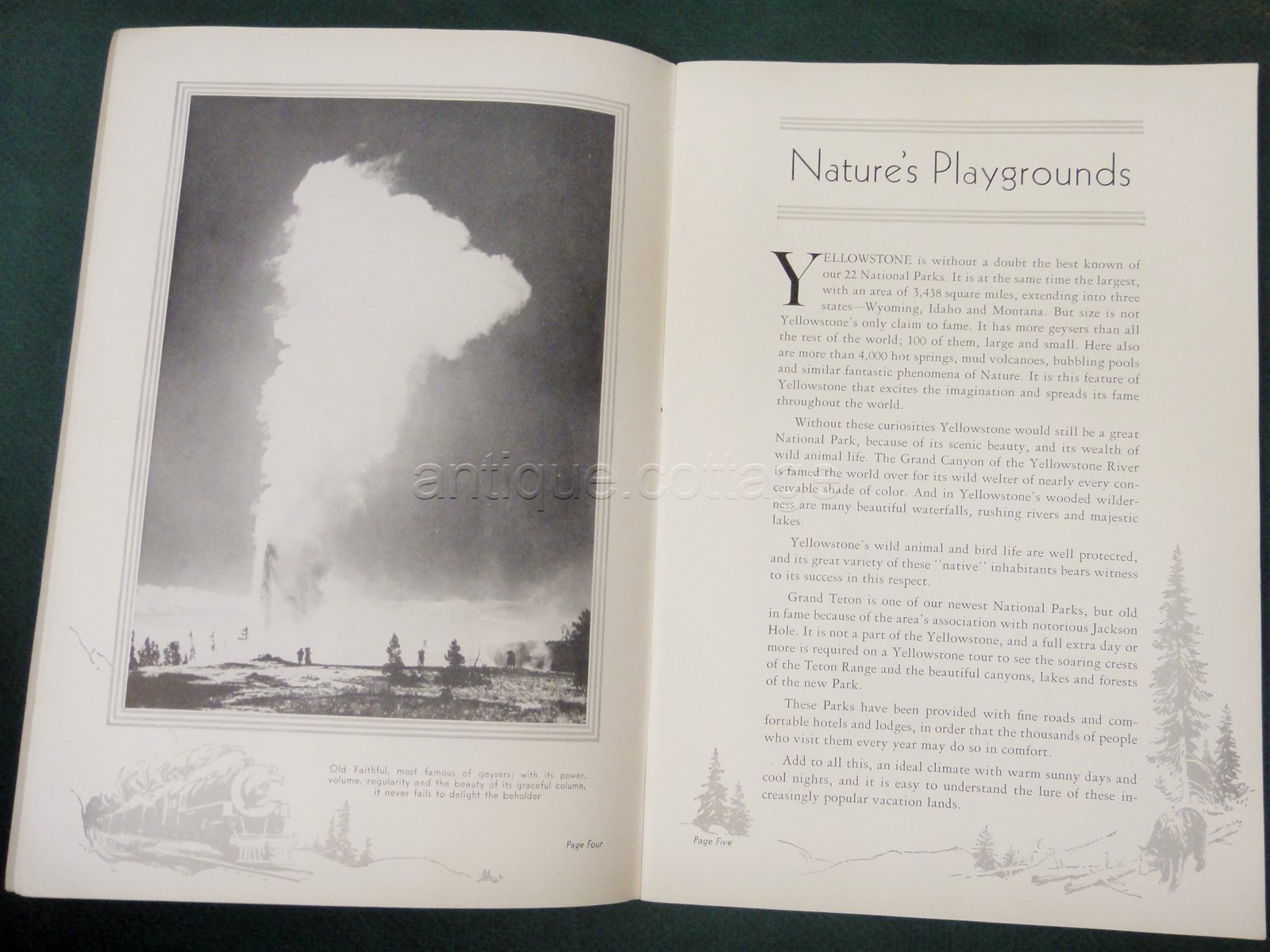 antique YELLOWSTONE and GRAND TETON NATION PARK union pacific rr photo book