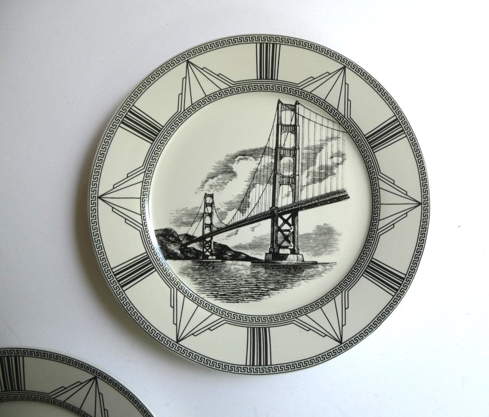 Royal Norfolk 2 Lot 7″ Plates White House The Golden Gate Bridge