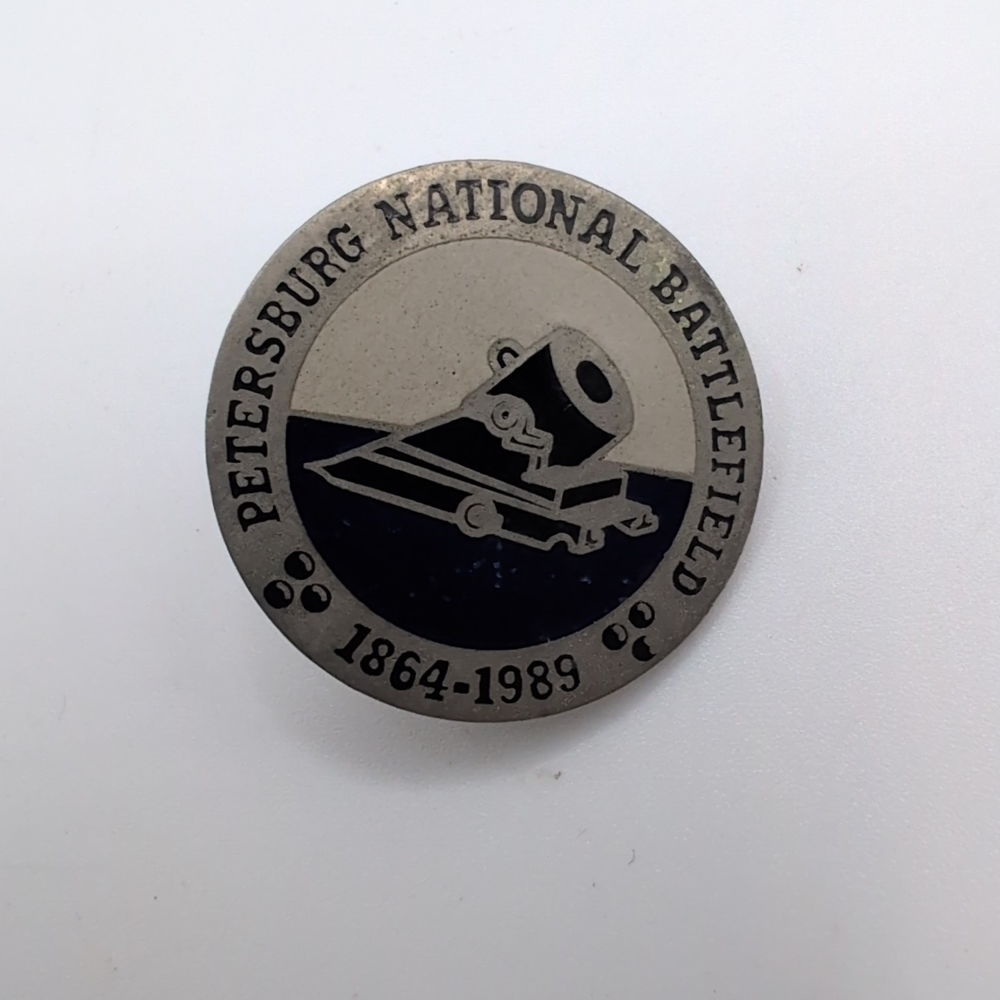 Petersburg National Battlefield Virginia Travel Souvenir Pin 1864-1989 Vintage
