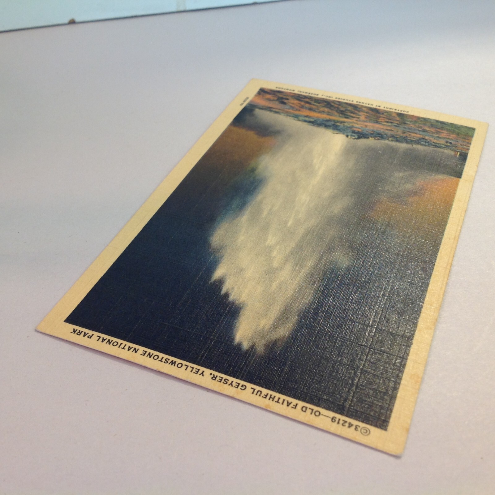 Vintage Souvenir Postcard Old Faithful Geyser Yellowstone National Park Image