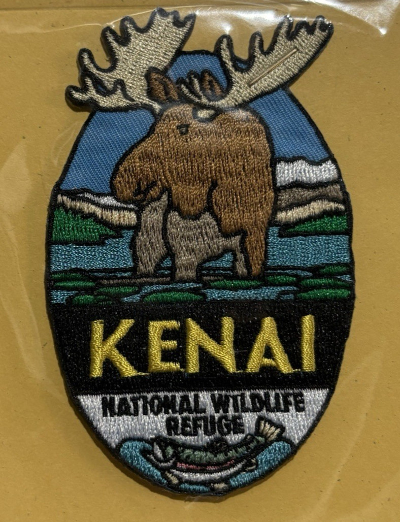 NIP Kenai National Wildlife Refuge Discover Alaska Moose Embroidered Patch Badge