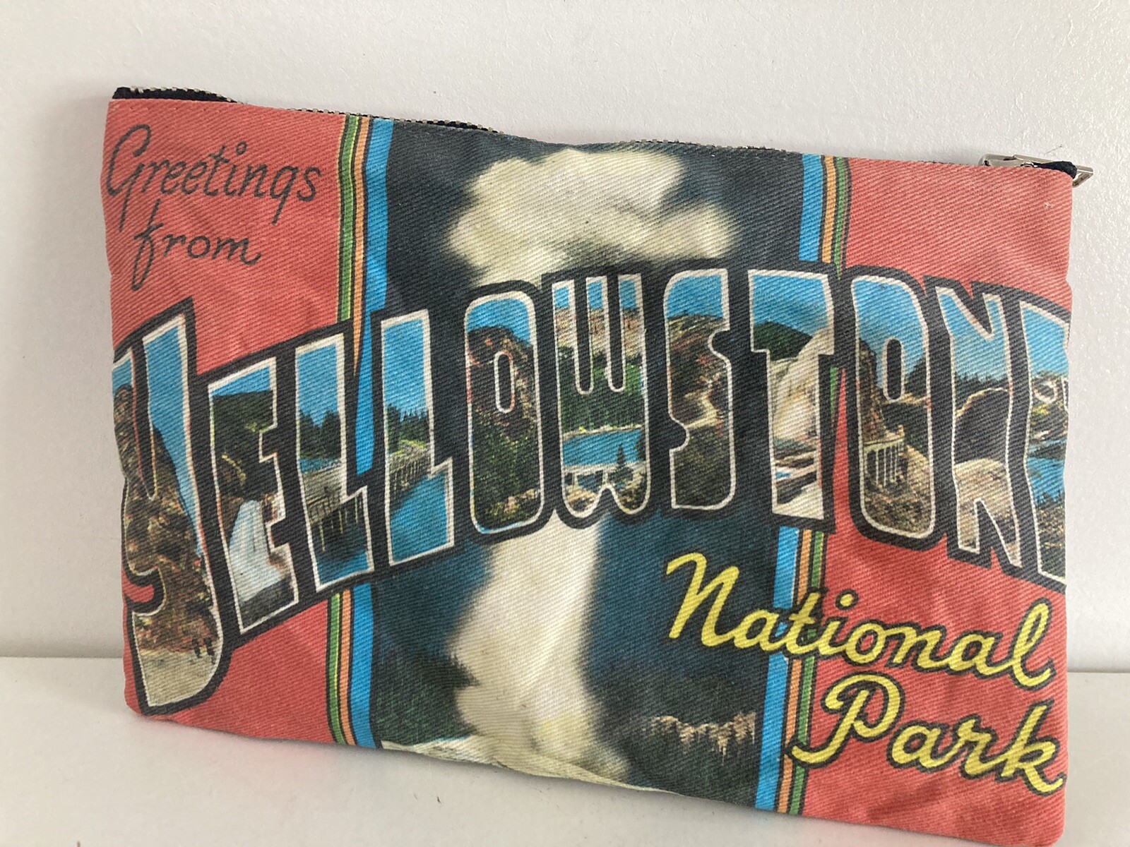Yellowstone National Park Cloth Pouch With Zipper Geyser Red Cute Outdoor Life