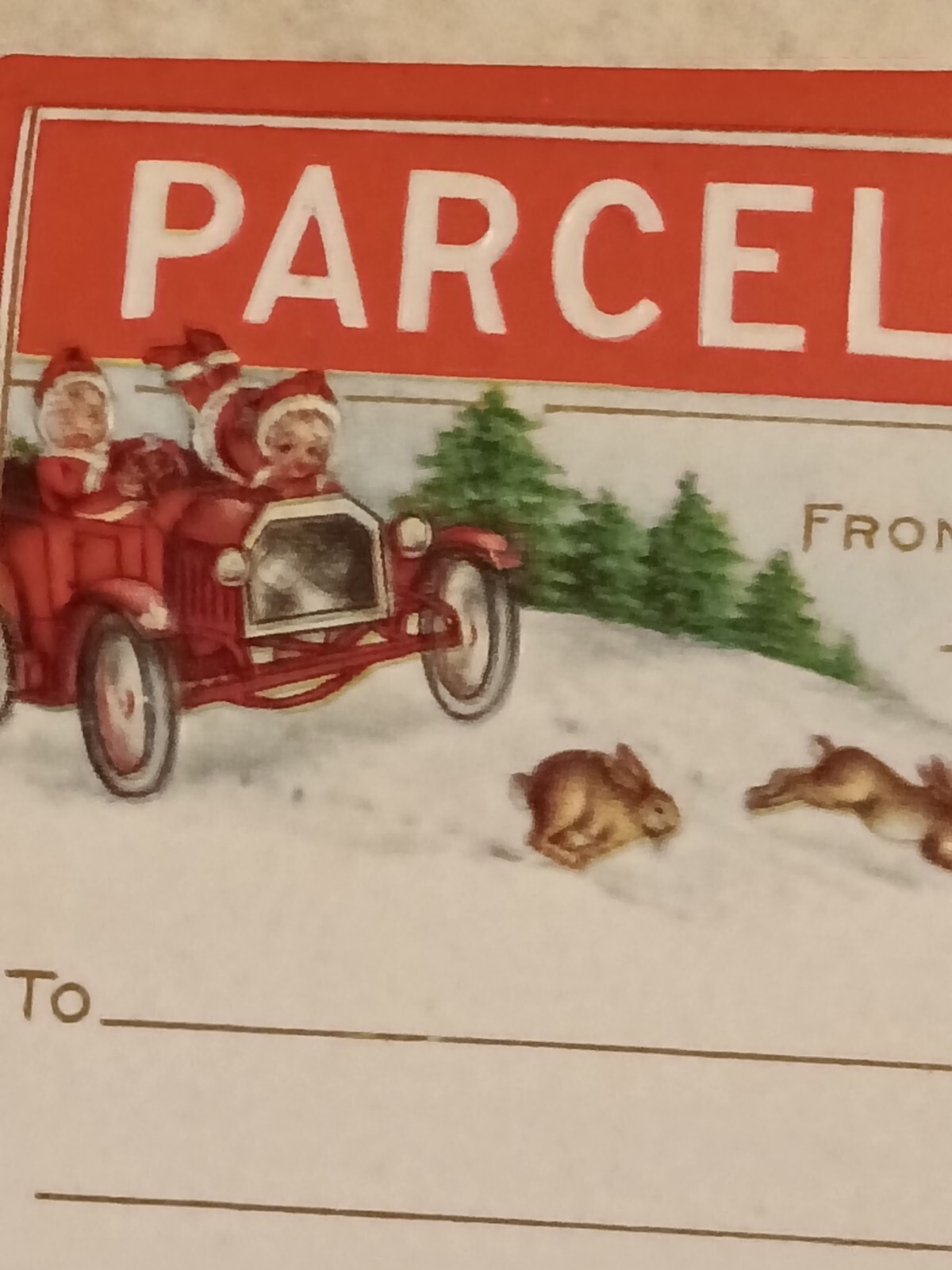 Vintage 1920s Parcel Post Sticker Holiday Issue
