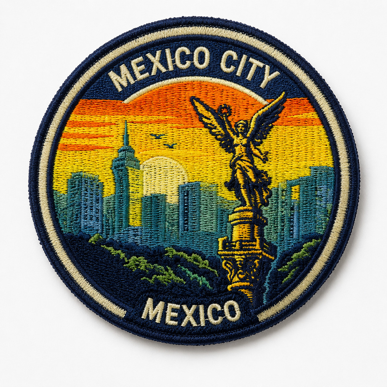 Mexico City Mexico Patch Iron On Travel Souvenir Embroidered Backpack Badge