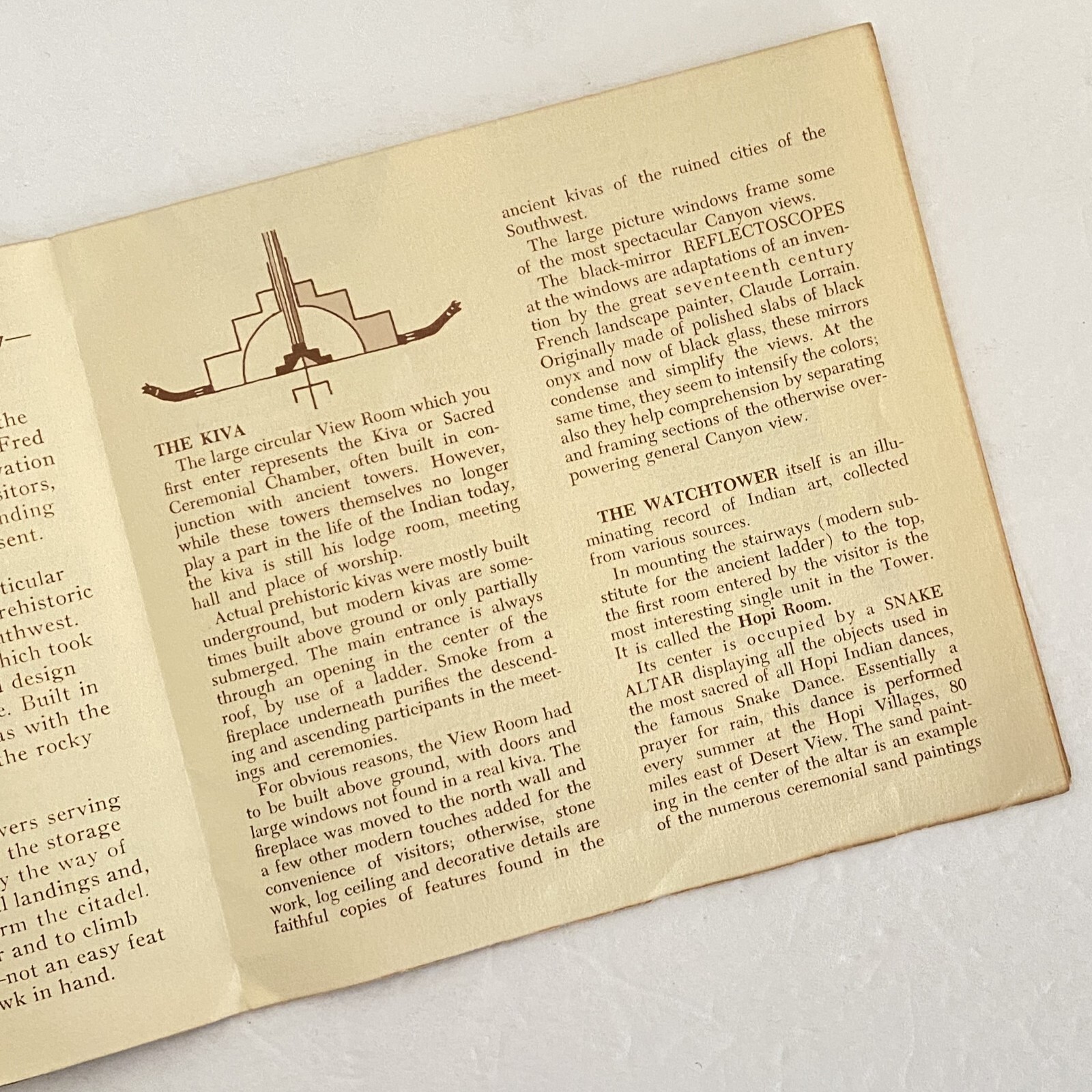 Watchtower Grand Canyon Guide Brochure National Park Fred Harvey Attraction