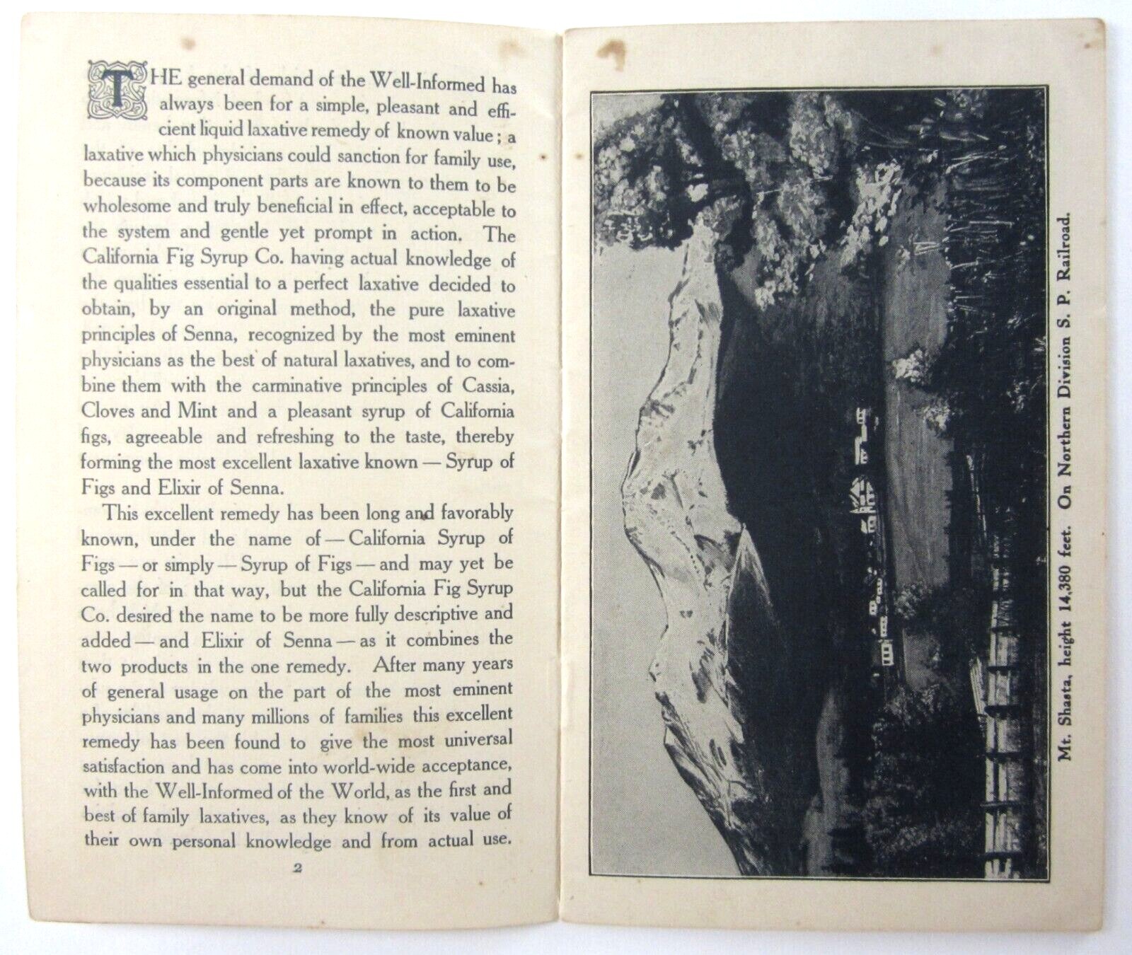 Vintage Yosemite Valley Lake Tahoe Medicine Brochure California Fig Syrup 1900s