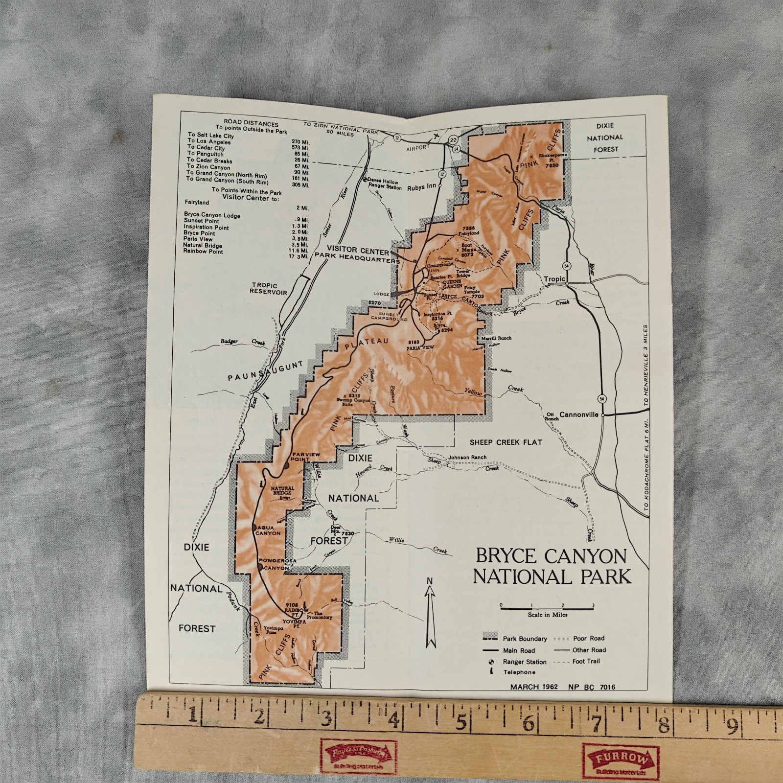 1962 Bryce Canyon National Park Utah NPS Booklet w/ Map Vintage Brochure