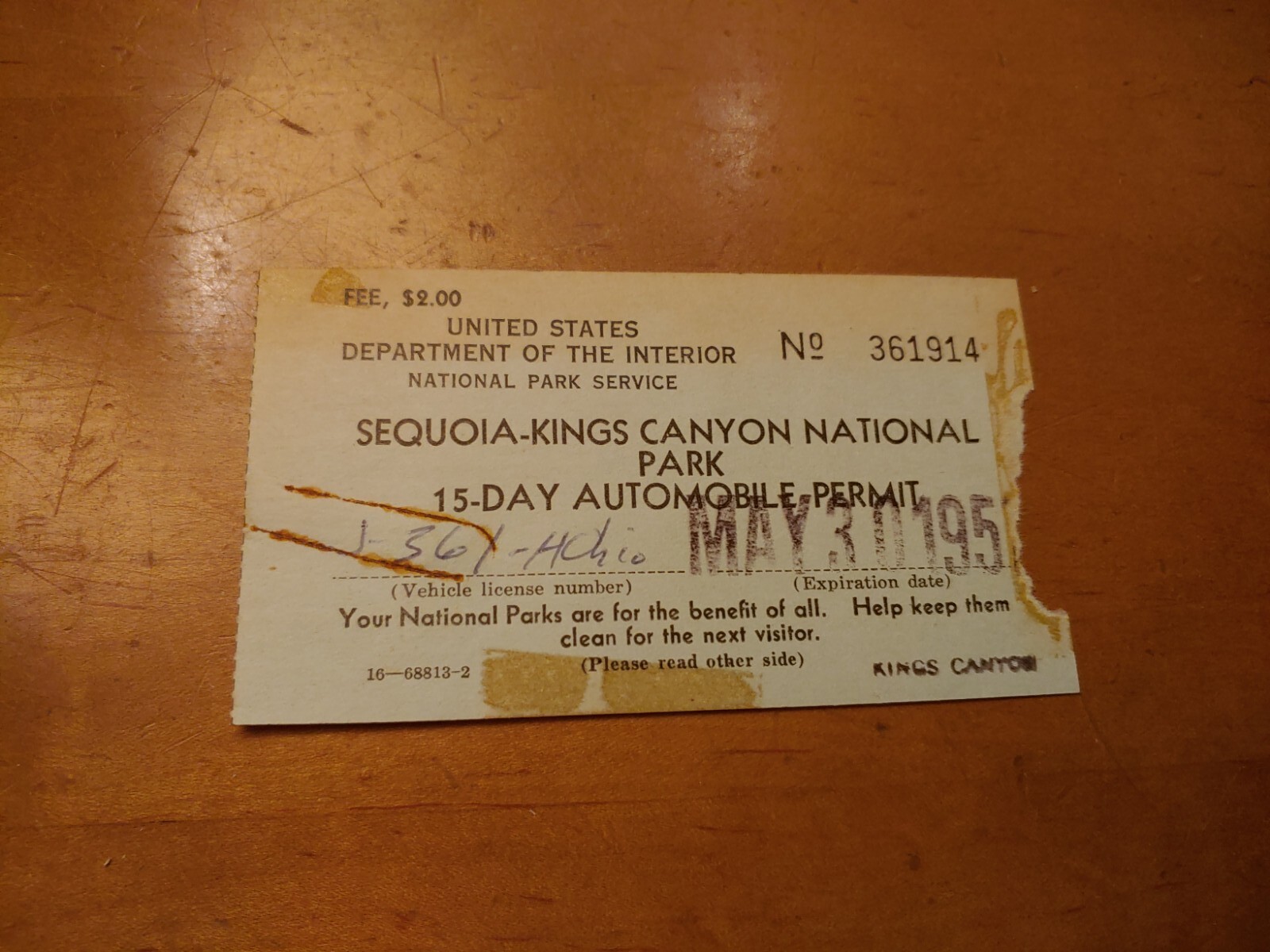 Vintage 1956 Sequoia and Kings Canyon National Parks California Brochure & Pass