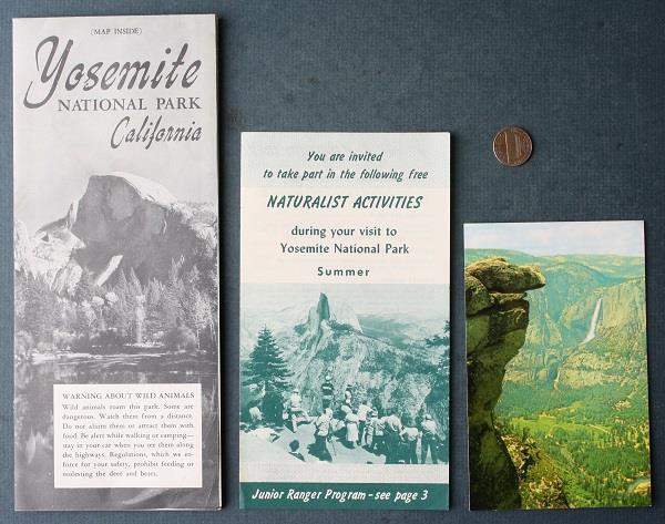 1940-60s California Yosemite National Park / Valley Redwood Trees 3 piece set-