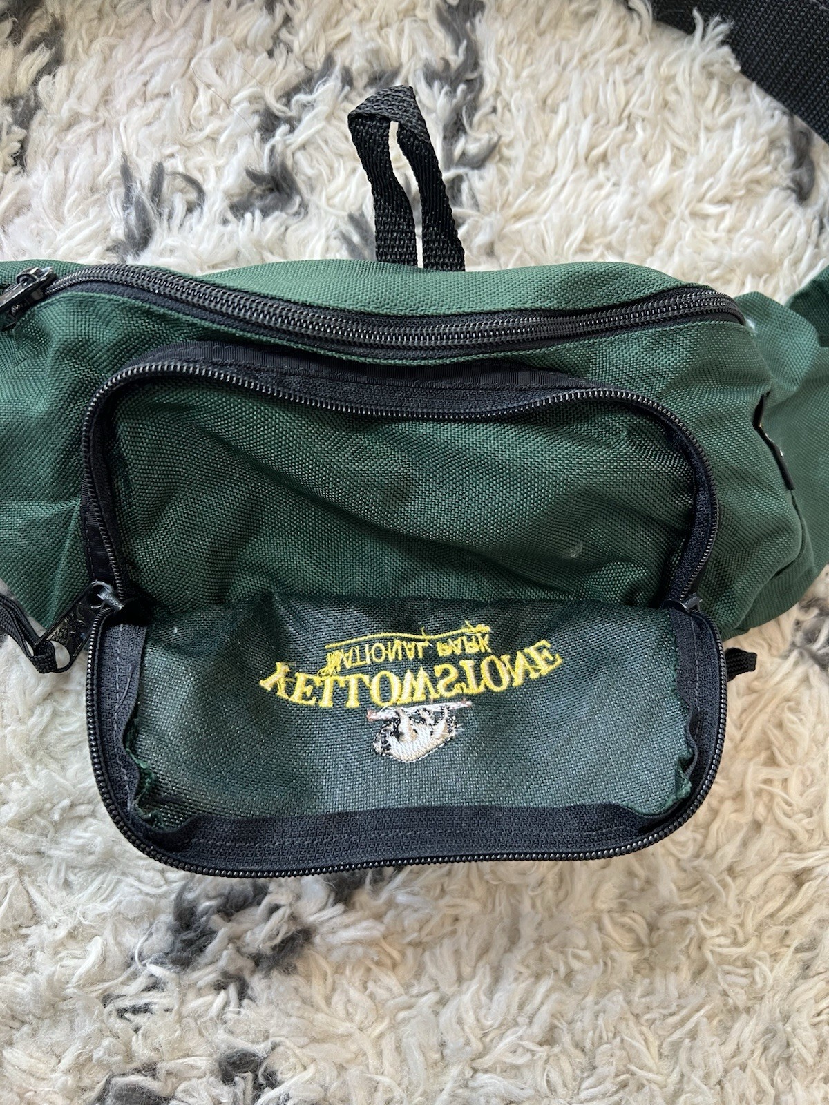 Vintage Yellowstone National Park Green Fannypack Cordura Plus Fabric Adjustable