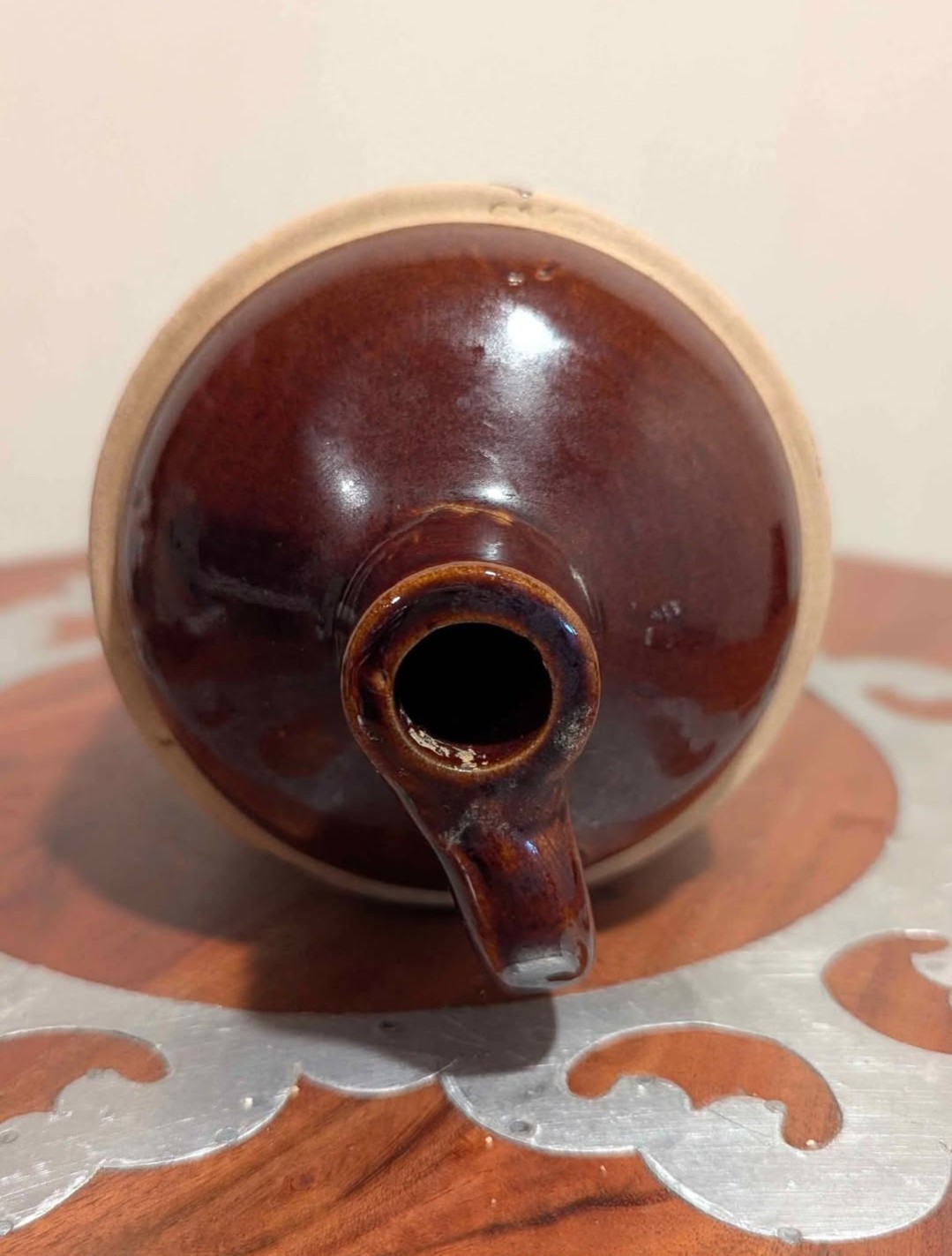 Vintage Great Smoky Mountains Small Souvenir Stoneware Nip Jug Marked USA