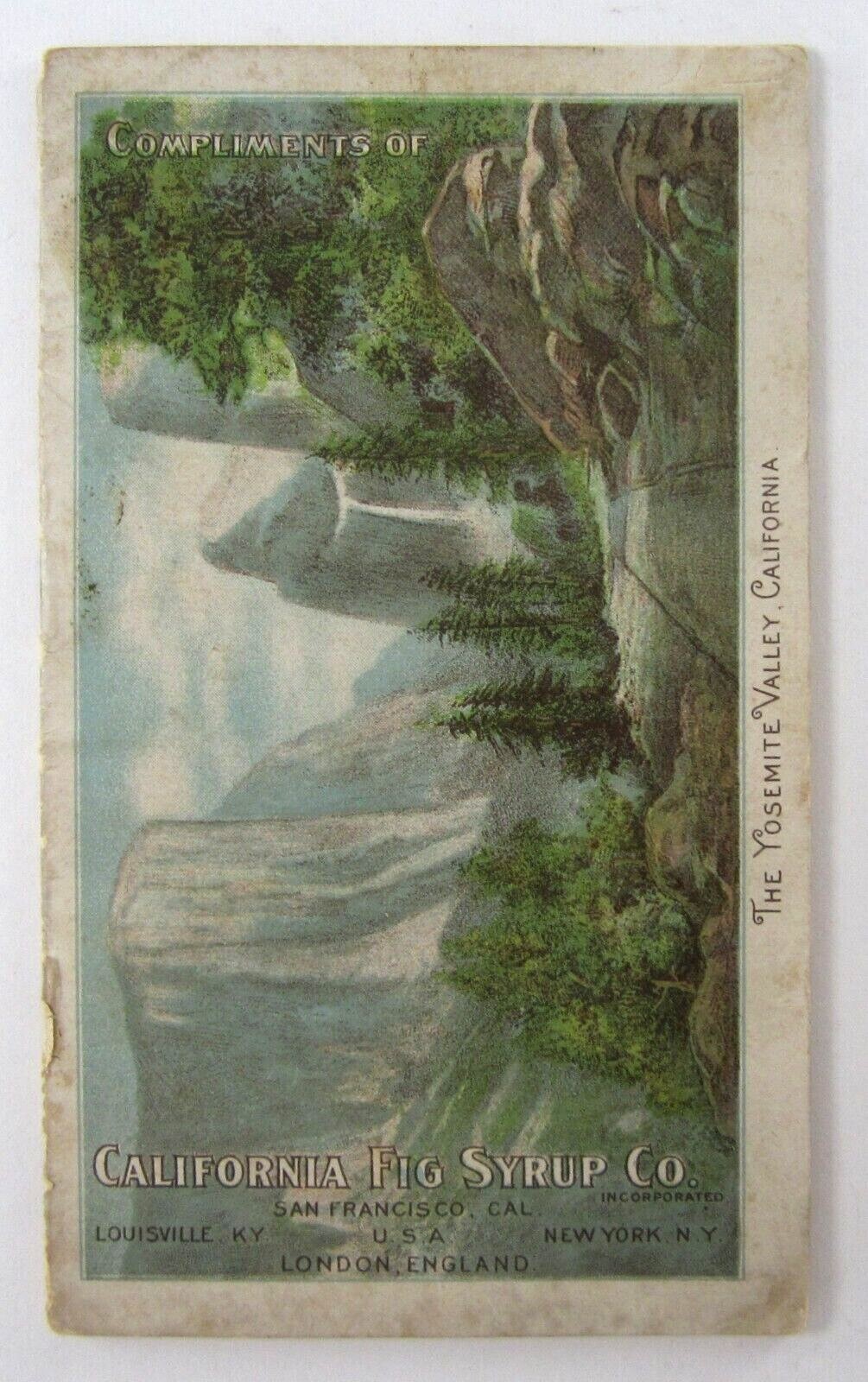 Vintage Yosemite Valley Lake Tahoe Medicine Brochure California Fig Syrup 1900s