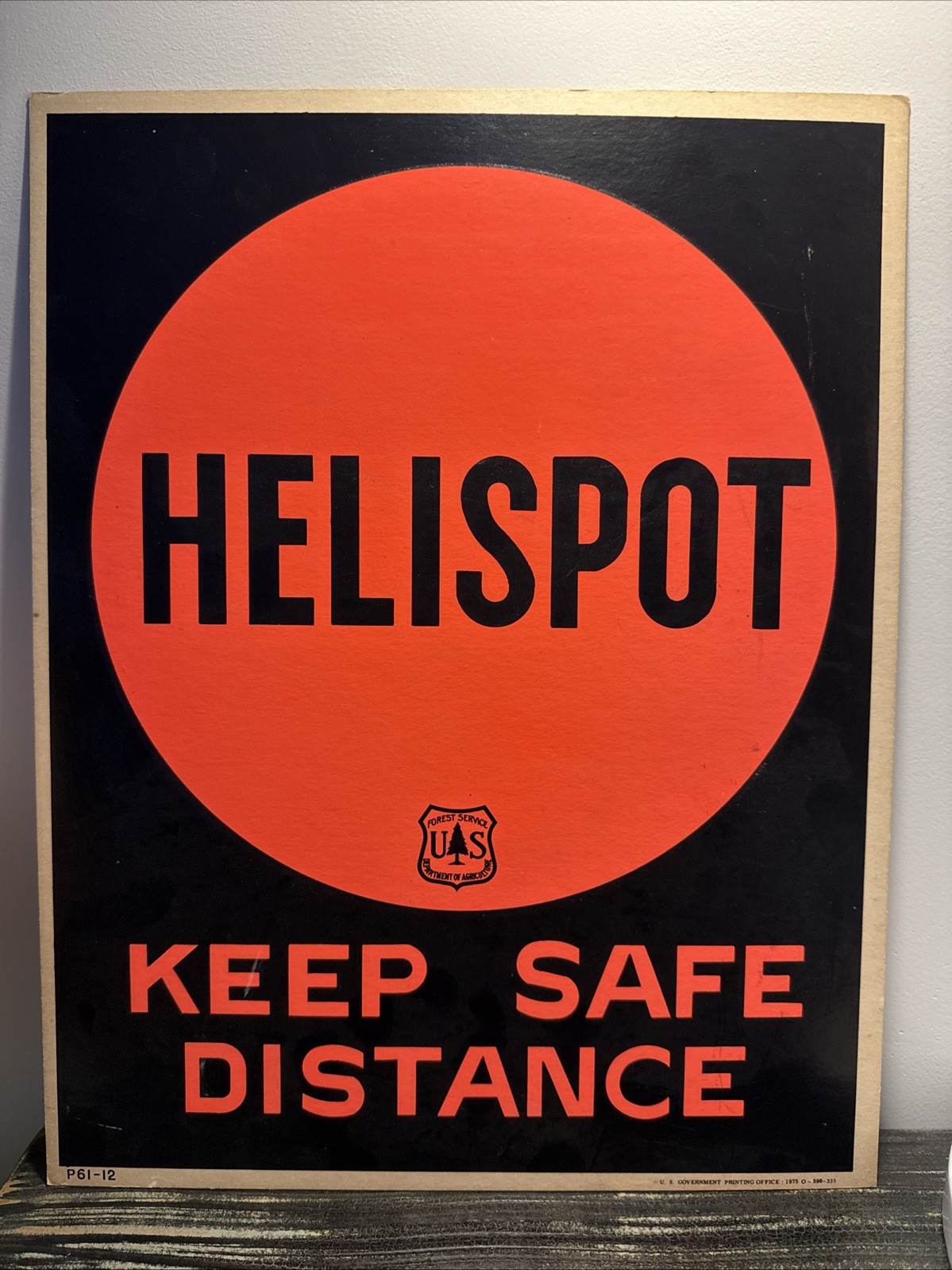Rare Vintage Old Stock US Forestry Service HELISPOT Thick Cardboard 1975 P61-12