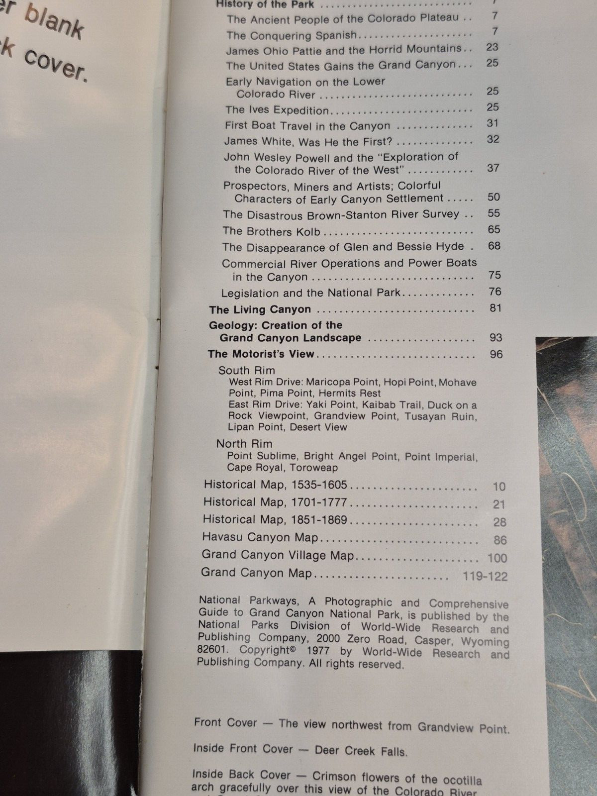 NATIONAL PARKWAYS GRAND CANYON NATIONAL PARKS 1977 Paperback Guide